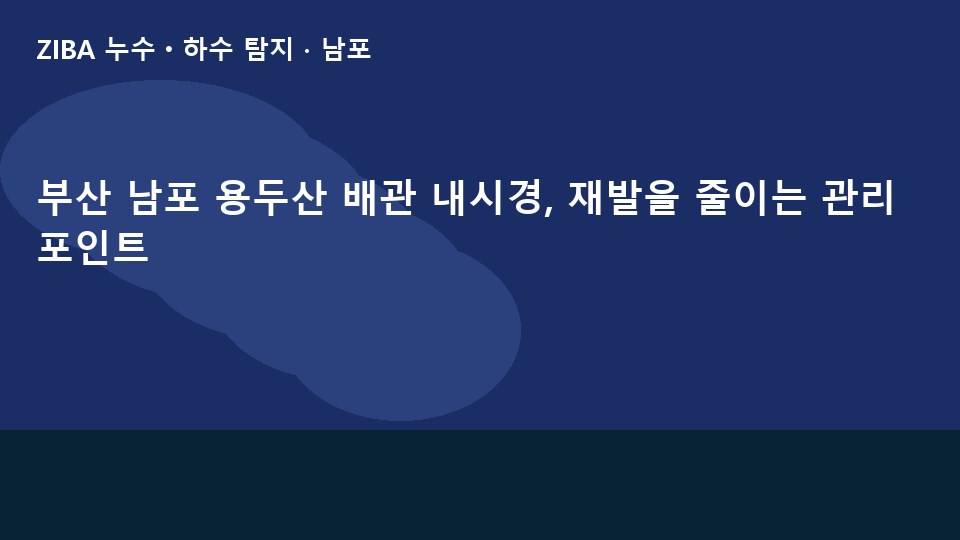 부산 남포 용두산 배관 내시경, 재발을 줄이는 관리 포인트