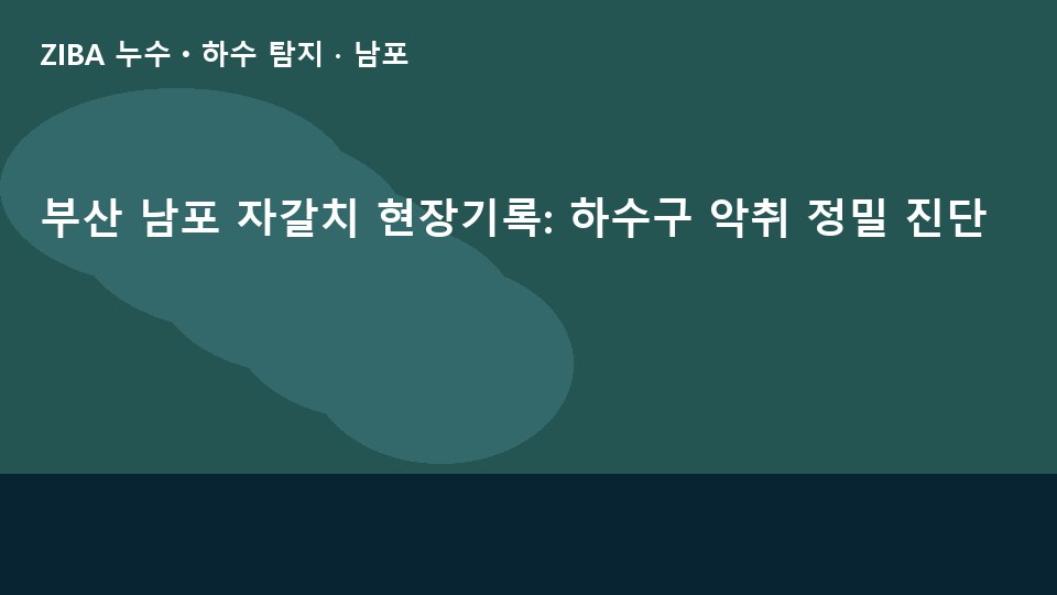 부산 남포 자갈치 현장기록: 하수구 악취 정밀 진단